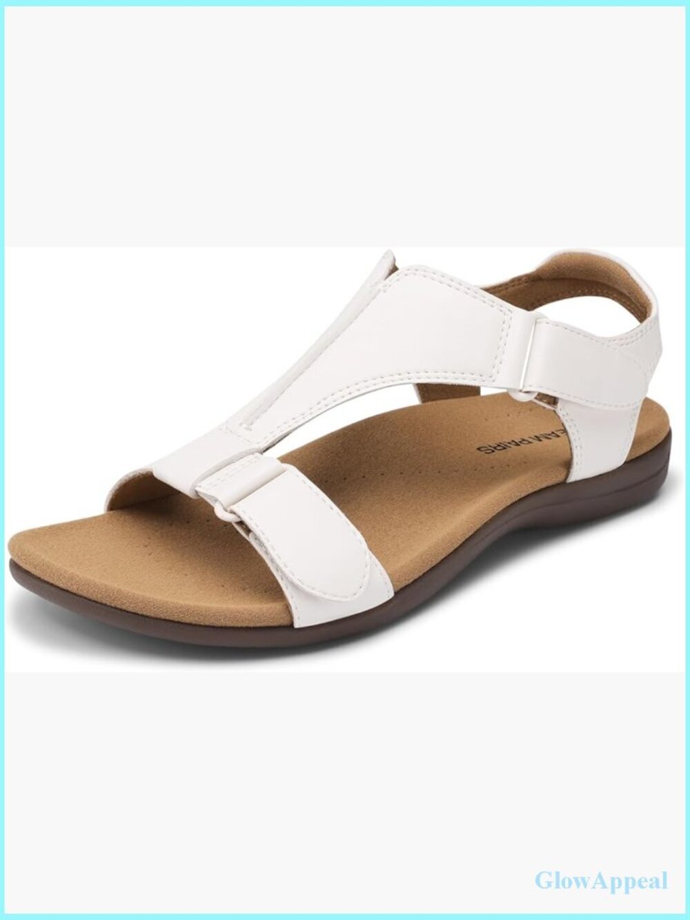 Women's Arch Support T-Strap Orthopedic Flat Sandals Comfortable Walking